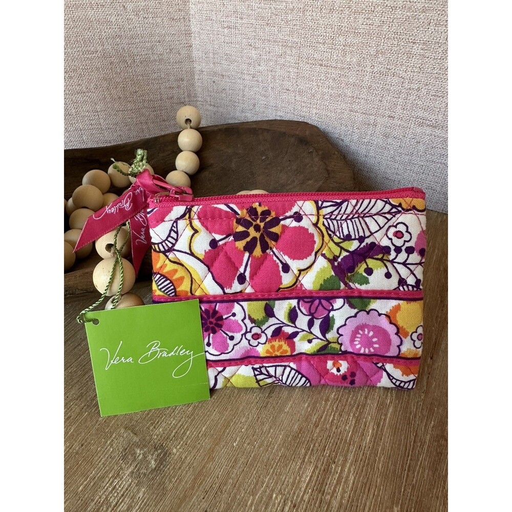 NWT Vera Bradley Coin Purse Clementine Floral Retired Pink